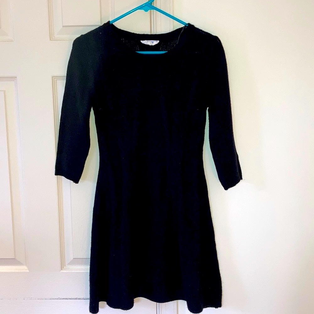 Black Cable Knit Sweater Dress
